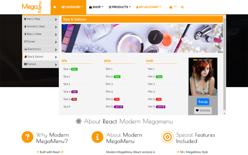 Modern Megamenu - React Responsive Mega Menu
